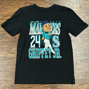 New Era Ken Griffey Jr Black T shirt Men's Small Seattle Mariners